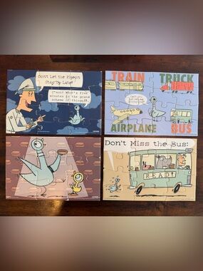 The Pigeon Wants a Puzzle 4-in-1 Wooden Jigsaw Set BePuzzled 2011 Mo Willems